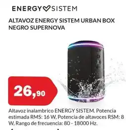 Microsshop ENERGY SISTEM Altavoz urban box negro supernova oferta