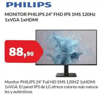 Microsshop PHILIPS Monitor 24" fhd ips 1ms 120hz 1xvga 1xhdmi oferta