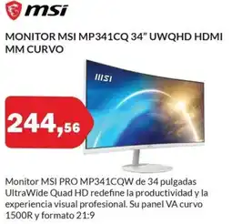 Microsshop MSI Monitor mp341cq 34" uwqhd hdmi oferta