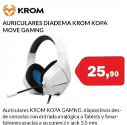 Microsshop KROM Auriculares diadema kopa move gamng oferta
