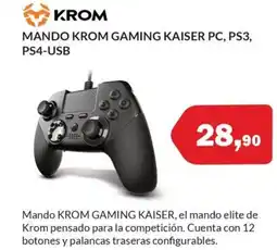 Microsshop KROM Mando gaming kaiser pc, ps3, ps4-usb oferta