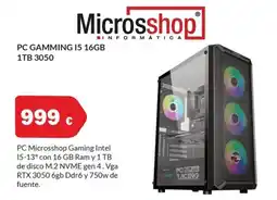 Microsshop MICROSSHOP Pc gamming 15 16gb 1tb 3050 oferta