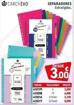 Carlin CARCHIVO Separadores oferta