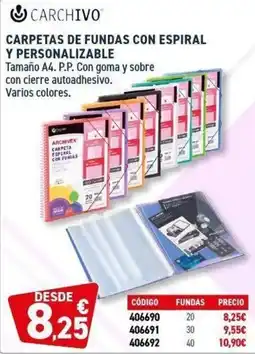 Carlin CARCHIVO Carpetas de fundas con espiral y personalizable oferta