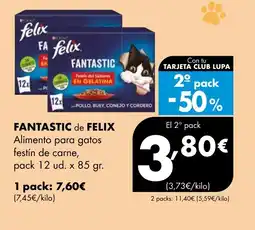 Supermercados Lupa FANTASTIC de FELIX Alimento para gatos festín de carne oferta