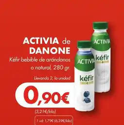Supermercados Lupa ACTIVIA de DANONE Kéfir bebible de arándanos o natura; oferta
