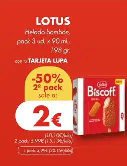 Supermercados Lupa LOTUS Helado bombón oferta