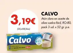 Supermercados Lupa CALVO Atún claro en aceite de oliva vuelca fácil, RO-80 oferta