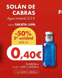 Supermercados Lupa SOLÁN DE CABRAS Agua mineral oferta