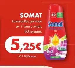Supermercados Lupa SOMAT Lavavajillas gel todo en 1 lima y limón, 40 lavados oferta