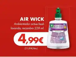 Supermercados Lupa AIR WICK Ambientador active fresh lavanda, recambio oferta