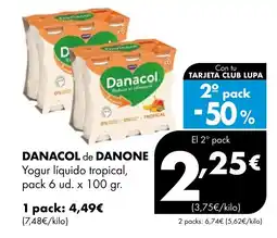 Supermercados Lupa DANACOL de DANONE Yogur líquido tropical oferta