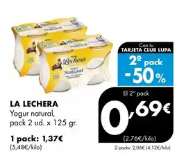 Supermercados Lupa LA LECHERA Yogur natural oferta