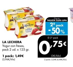 Supermercados Lupa LA LECHERA Yogur con fresas oferta