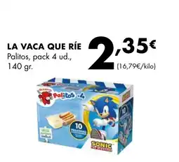 Supermercados Lupa LA VACA QUE RÍE Palitos, pack 4 ud oferta