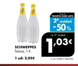 Supermercados Lupa SCHWEPPES Tónica oferta