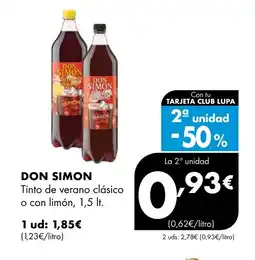 Supermercados Lupa DON SIMON Tinto de verano clásico o con limón oferta