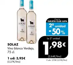 Supermercados Lupa SOLAZ Vino blanco Verdejo oferta