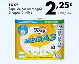 Supermercados Lupa FOXY Papel de cocina Mega3, 2 capas, 2 rollos oferta