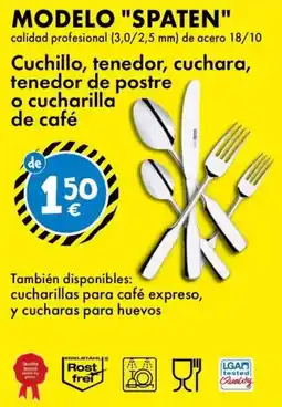 TEDi Cuchillo, tenedor, cuchara, tenedor de postre o cucharilla de café oferta