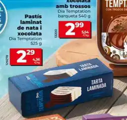 Dia DIA TEMPTATION Pastís laminat de nata i xocolata oferta