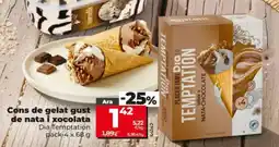 Dia DIA TEMPTATION Cons de gelat gust de nata i xocolata oferta
