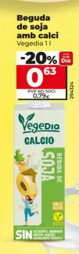 Dia VEGEDIA Beguda de soja amb calci oferta