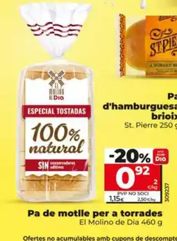 Dia EL MOLINO DE DIA Pa de motlle per a torrades oferta