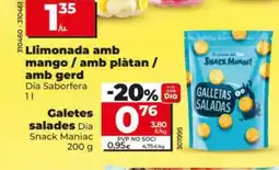 Dia DIA SNACK MANIAC Galetes salades oferta