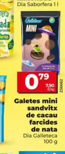 Dia DIA GALLETECA Galetes mini sandvitx de cacau farcides de nata oferta