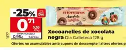 Dia DIA GALLETECA Xocoanelles de xocolata negra oferta