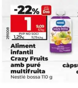 Dia Aliment infantil Crazy Fruits amb puré multifruita oferta