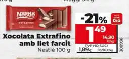 Dia Xocolata Extrafino amb llet farcit oferta