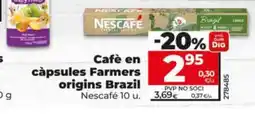 Dia NESCAFE Cafè en càpsules Farmers origins Brazil oferta