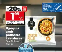 Dia DIA AL PUNTO Nyoquis amb pollastre i verdures oferta