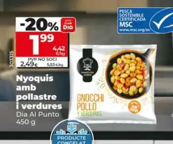 Dia DIA AL PUNTO Nyoquis amb pollastre i verdures oferta