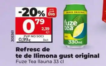 Dia FUZE TEA Refresc de te de llimona gust original oferta