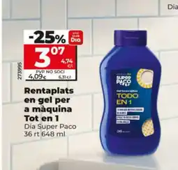 Dia DIA SUPER PACO Rentaplats en gel per a màquina Tot en 1 oferta