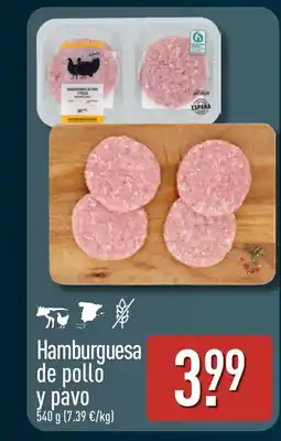 ALDI Hamburguesa de pollo y pavo oferta