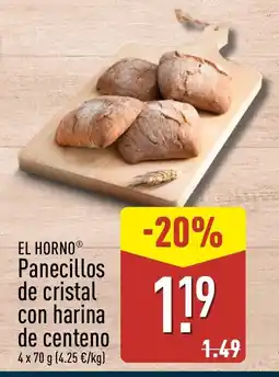 ALDI EL HORNO Panecillos de cristal con harina de centeno oferta