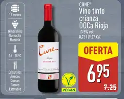 ALDI CUNE Vino tinto crianza DOCa Rioja oferta
