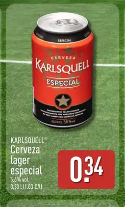 ALDI KARLSQUELL Cerveza lager especial oferta