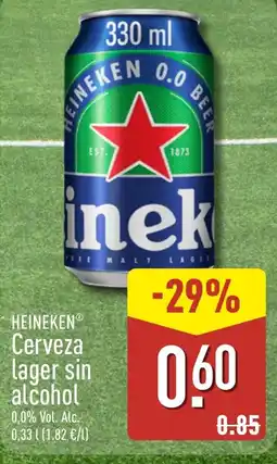 ALDI HEINEKEN Cerveza lager sin alcohol oferta