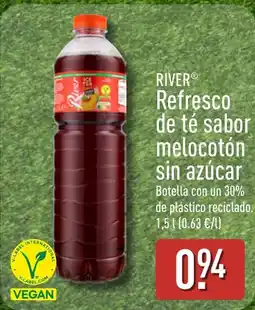 ALDI RIVER Refresco de té sabor melocotón sin azúcar oferta