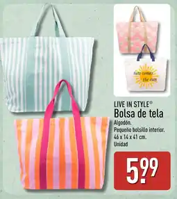 ALDI LIVE IN STYLE Bolsa de tela oferta