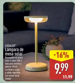 ALDI CASALUX Lámpara de mesa solar oferta