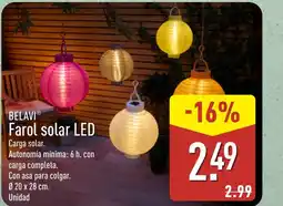 ALDI BELAVI Farol solar LED Carga solar oferta