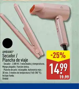 ALDI AMBIANO Secador/ Plancha de viaje oferta