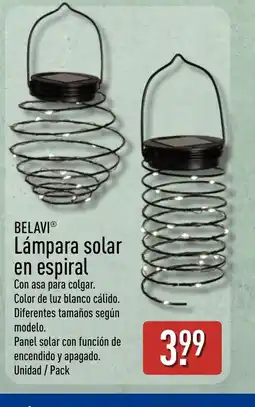 ALDI BELAVI Lámpara solar en espiral oferta