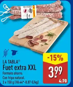 ALDI LA TABLA Fuet extra XXL oferta